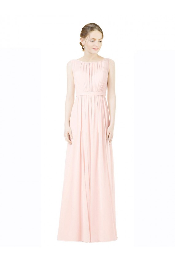 A-Linien Jewel Chiffon Lange Brautjungfernkleider Websites