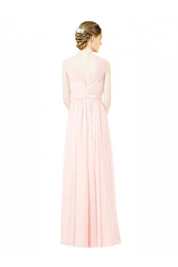 A-Linien Jewel Chiffon Lange Brautjungfernkleider Websites