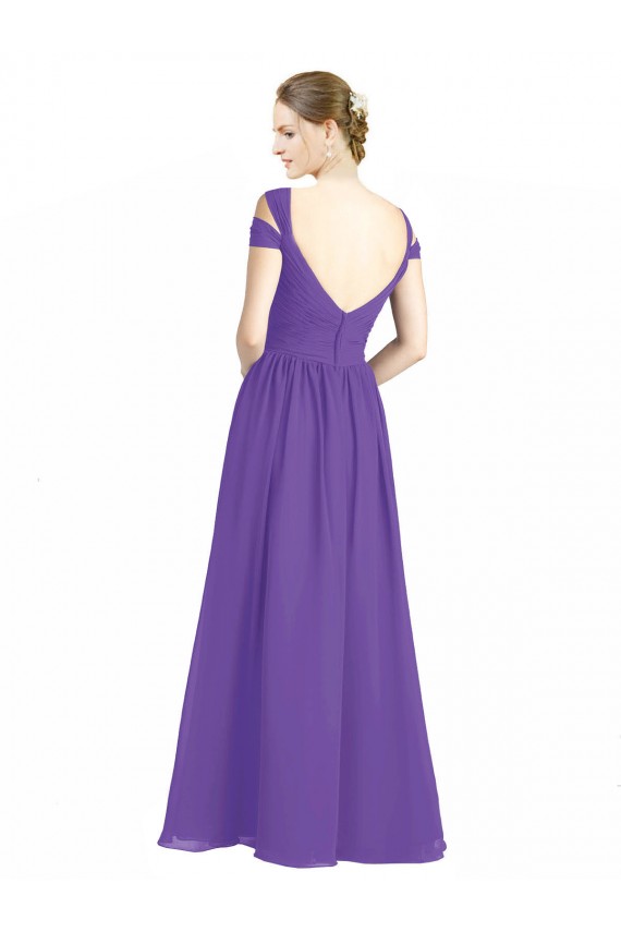A-Linien Off-Schulter Chiffon Lange Brautjungfernkleider Websites