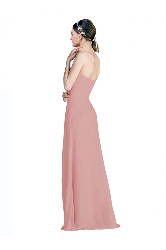 Altrosa A-Linien Chiffon Lange Brautjungfernkleider Websites