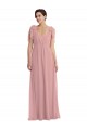 Altrosa A-Linien Neckholder Chiffon Lange Brautjungfernkleider Websites