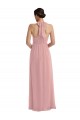 Altrosa A-Linien Neckholder Chiffon Lange Brautjungfernkleider Websites