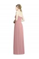 Altrosa A-Linien Trägerlos Chiffon Lange Formale Brautjungfernkleider / Abendkleider Websites