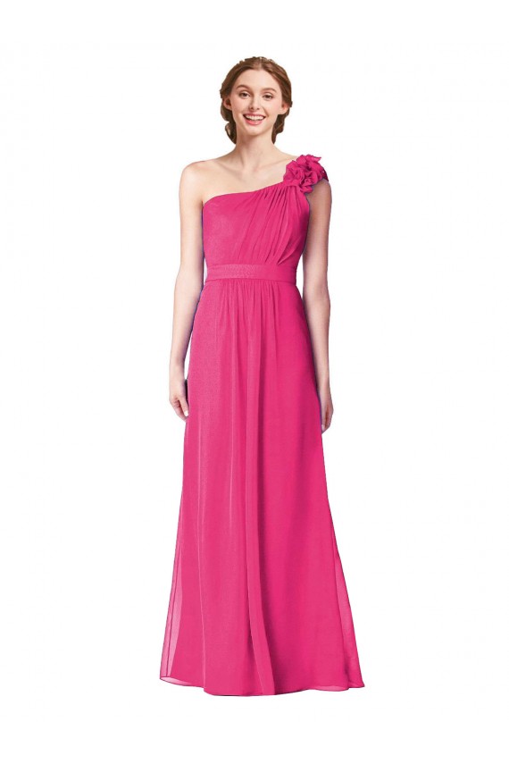 Azalee A-Linien Eine-Schulter Chiffon Lange Brautjungfernkleider Websites