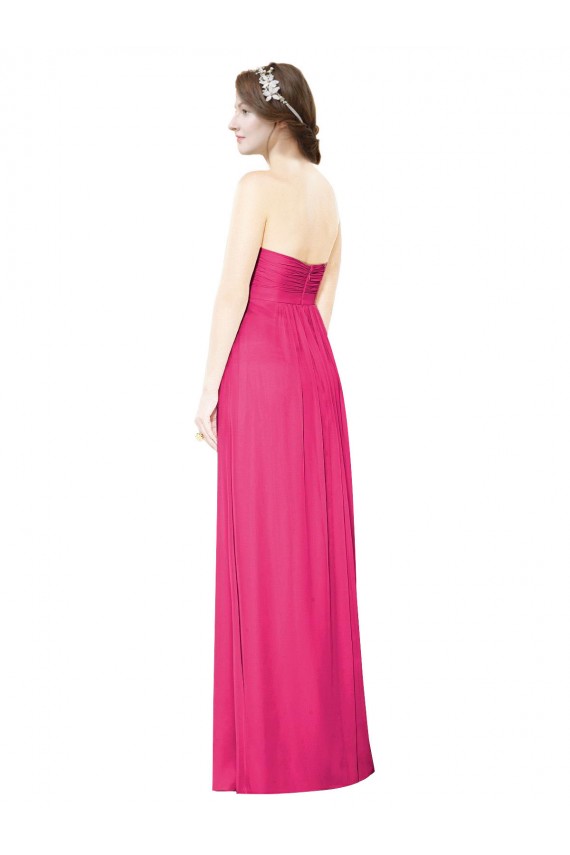 Azalee A-Linien Trägerlos Chiffon Lange Brautjungfernkleider Websites