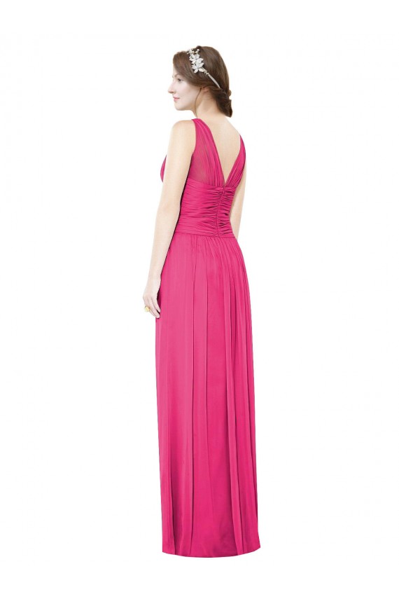 Azalee A-Linien V-Ausschnitt Chiffon Lange Brautjungfernkleider Websites