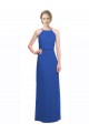 Blau 135 A-Linien Spaghetti-Träger Chiffon Lange Brautjungfernkleider Websites