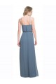 Blau 135 A-Linien Spaghetti-Träger Chiffon Lange Brautjungfernkleider Websites
