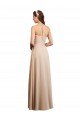 Champagner A-Linien Neckholder Chiffon Lange Brautjungfernkleider Websites