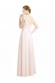 Creme Rosa A-Linien Chiffon Spitze Lange Brautjungfernkleider Websites