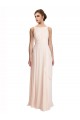Creme Rosa A-Linien Stehkragen Ausschnitt Chiffon Lange Brautjungfernkleider Websites