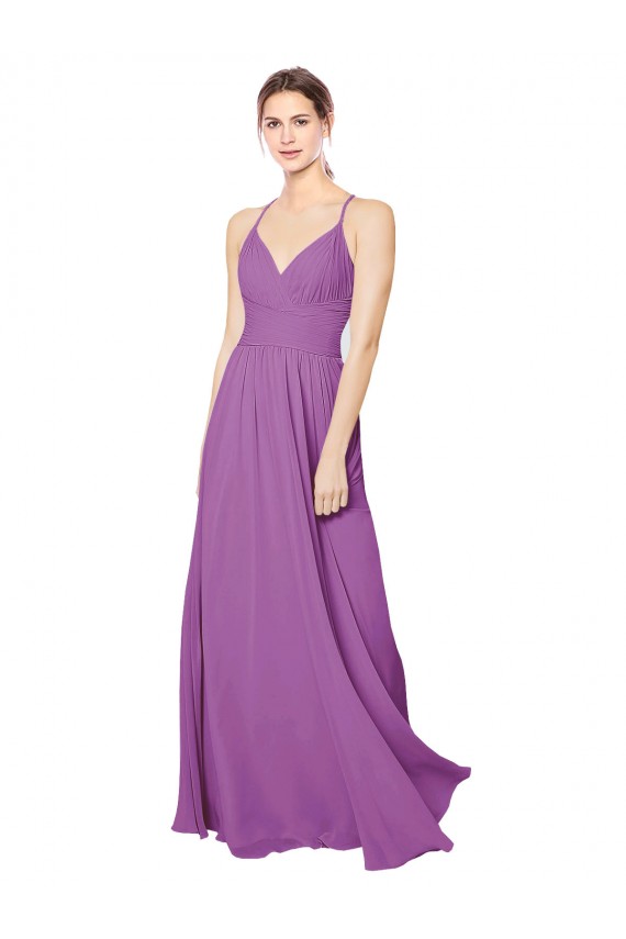 Dahlie A-Linien Chiffon Lange Brautjungfernkleider Websites