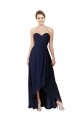 Dunkelmarine A-Linien Chiffon Lange Brautjungfernkleider Websites