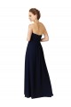 Dunkelmarine A-Linien Chiffon Lange Brautjungfernkleider Websites