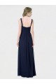 Dunkelmarine A-Linien Chiffon Lange Brautjungfernkleider Websites