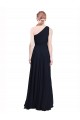 Dunkelmarine A-Linien Eine-Schulter Chiffon Lange Brautjungfernkleider Websites