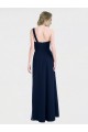 Dunkelmarine A-Linien Eine-Schulter Chiffon Lange Brautjungfernkleider Websites