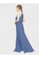 Dunkelmarine A-Linien Neckholder Chiffon Lange Brautjungfernkleider Websites