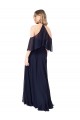 Dunkelmarine A-Linien Neckholder Stehkragen Ausschnitt Chiffon Lange Brautjungfernkleider Websites