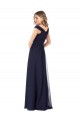 Dunkelmarine A-Linien Off-Schulter Chiffon Lange Brautjungfernkleider Websites
