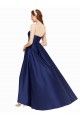 Dunkelmarine A-Linien Trägerlos Satin Lange Formale Brautjungfernkleider / Abendkleider / Abiballkleider Websites
