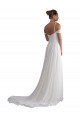 Elfenbein A-Linien Off-Schulter Sweep Zug Chiffon Strand Brautkleider Websites