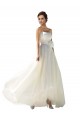 Elfenbein A-Linien Trägerlos Chiffon Brautkleider Websites
