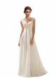 Elfenbein A-Linien V-Ausschnitt Sweep Zug Chiffon Spitze Brautkleider Websites