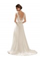 Elfenbein A-Linien V-Ausschnitt Sweep Zug Chiffon Spitze Brautkleider Websites