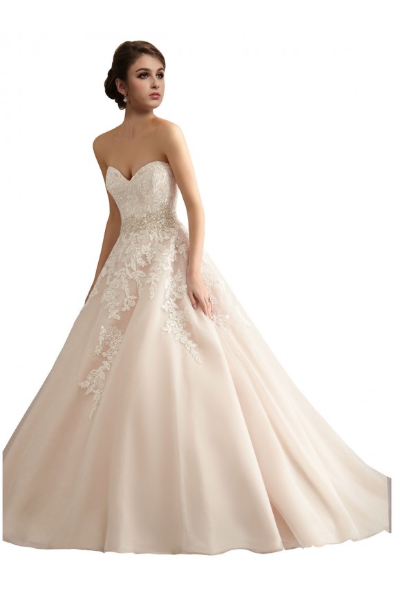 Elfenbein & Champagner Prinzessin V-Ausschnitt Kathedrale Schleppe Tüll Spitze Brautkleider Websites