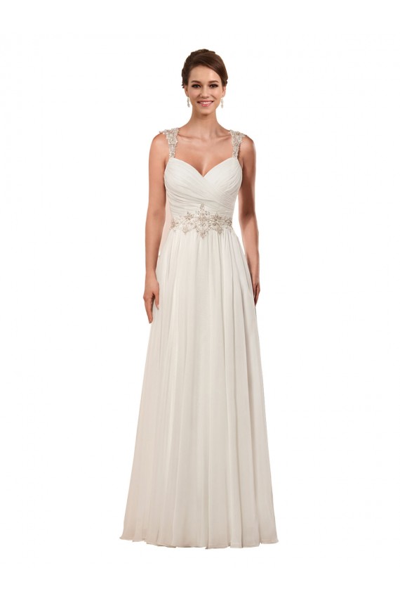 Elfenbein Etui Kapelle-schleppe Chiffon Brautkleider Websites