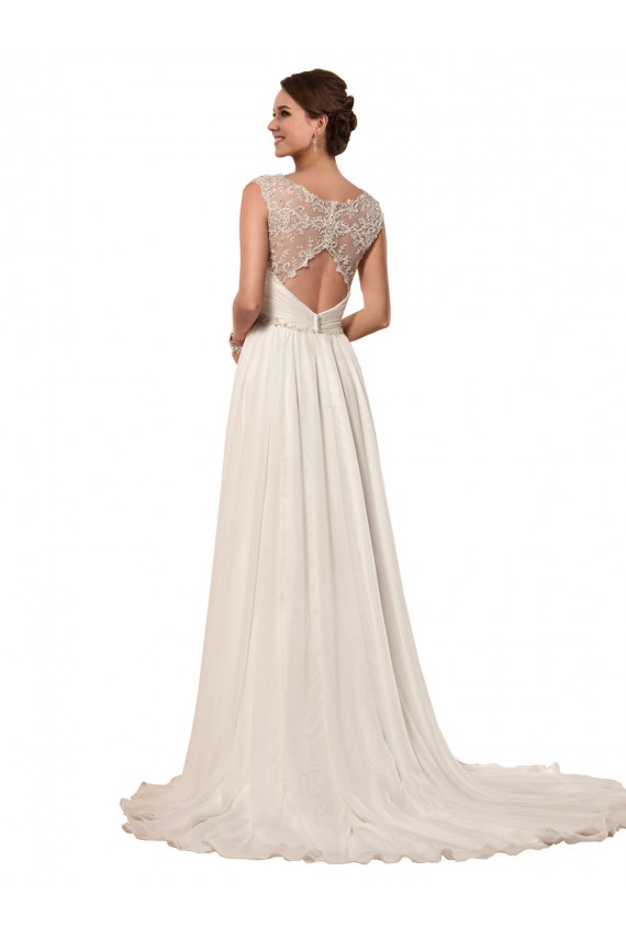 Elfenbein Etui Kapelle-schleppe Chiffon Brautkleider Websites