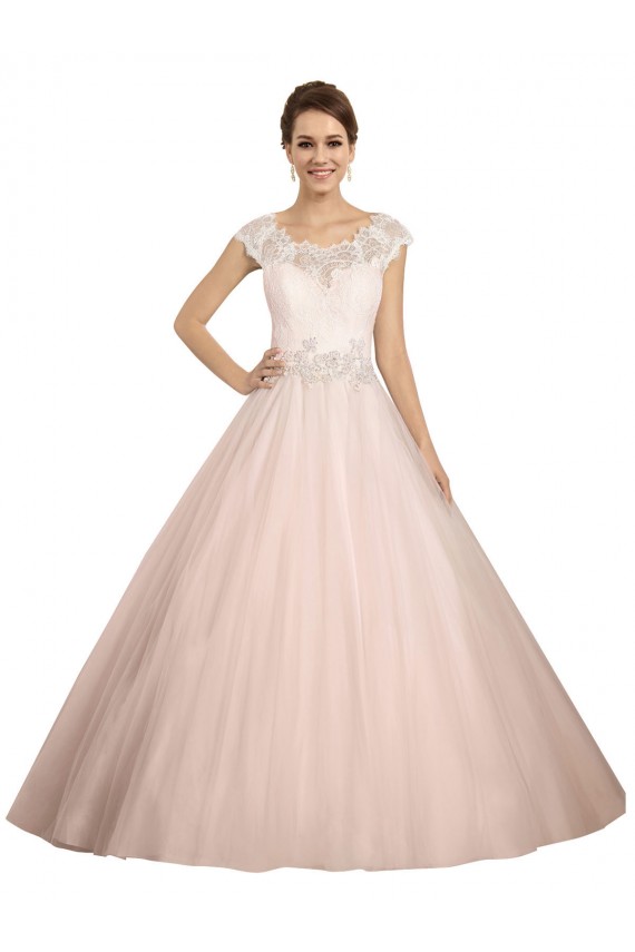 Elfenbein Prinzessin Illusion Ausschnitt Kapelle-schleppe Spitze Brautkleider Websites