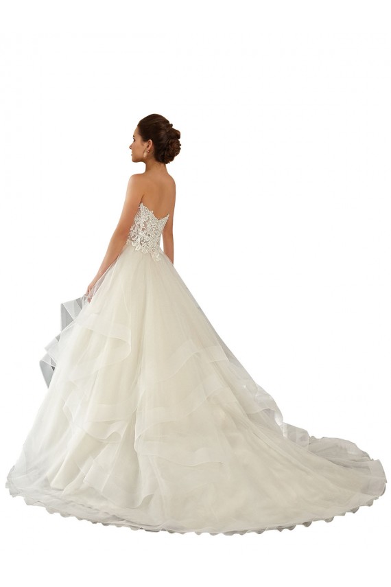 Elfenbein Prinzessin Kapelle-schleppe Satin Tüll Spitze Brautkleider Websites