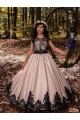 Elfenbein Prinzessin Satin Spitze Lange Blumenmädchenkleider Websites