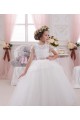 Elfenbein Prinzessin Tüll Spitze Lange Blumenmädchenkleider Websites