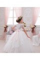 Elfenbein Prinzessin Tüll Spitze Lange Blumenmädchenkleider Websites