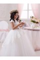 Elfenbein Prinzessin Tüll Spitze Lange Blumenmädchenkleider Websites