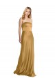 Gold A-Linien Trägerlos Stretch-Satin Lange Formale Brautjungfernkleider / Abendkleider / Abiballkleider Websites