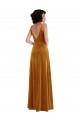 Gold Trompete V-Ausschnitt Stretch-Samt Lange Brautjungfernkleider / Abiballkleider Websites