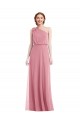 Hautrosa A-Linien Eine-Schulter Chiffon Lange Brautjungfernkleider Websites