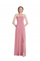 Hautrosa A-Linien Neckholder Chiffon Lange Brautjungfernkleider Websites