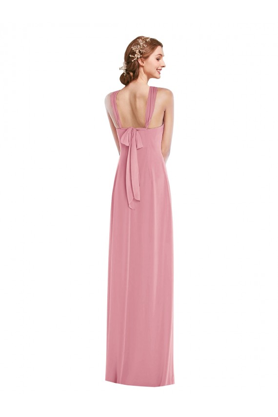 Hautrosa A-Linien Neckholder Chiffon Lange Brautjungfernkleider Websites
