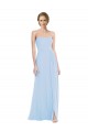 Helles Himmelblau A-Linien Chiffon Lange Brautjungfernkleider Websites