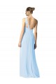 Helles Himmelblau A-Linien Eine-Schulter Chiffon Lange Brautjungfernkleider Websites