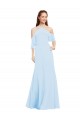Helles Himmelblau A-Linien Neckholder Chiffon Lange Brautjungfernkleider Websites