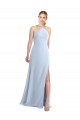 Helles Himmelblau A-Linien Neckholder Chiffon Lange Brautjungfernkleider Websites