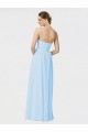 Helles Himmelblau A-Linien Trägerlos Chiffon Lange Brautjungfernkleider Websites