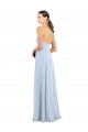 Helles Himmelblau A-Linien Trägerlos Chiffon Lange Brautjungfernkleider Websites
