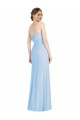 Helles Himmelblau Trompete Trägerlos Chiffon Lange Formale Brautjungfernkleider / Abendkleider Websites